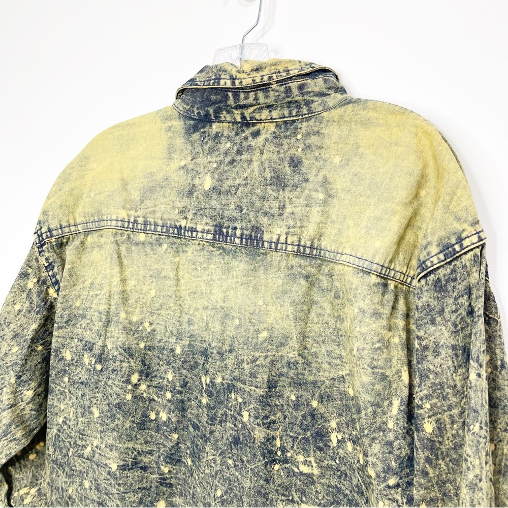 Distressed Plus Size 100% Cotton Denim Shirt Size 2XL - Picture 9 of 12